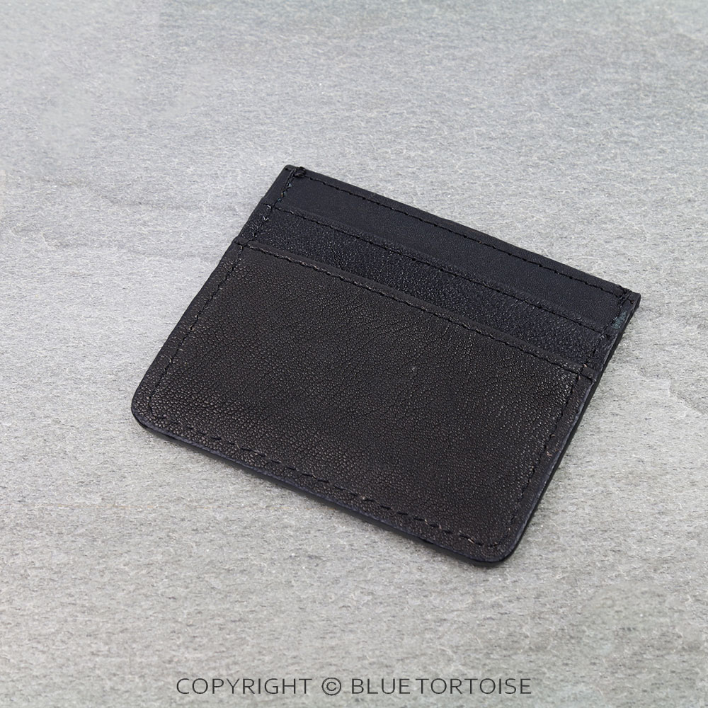 Western Tooled Leather Card Holder - Steer Skull - Image 2