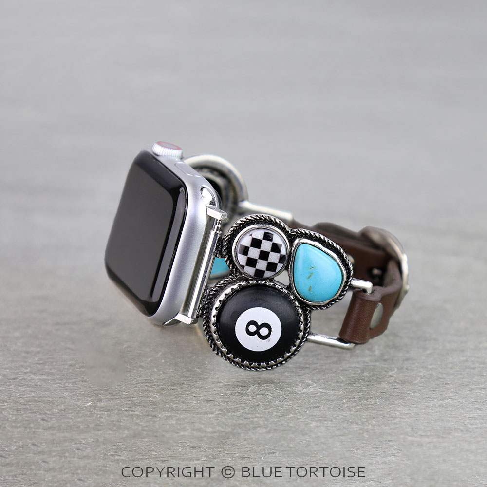 Western 8Ball Leather Apple Watch Band - Image 2