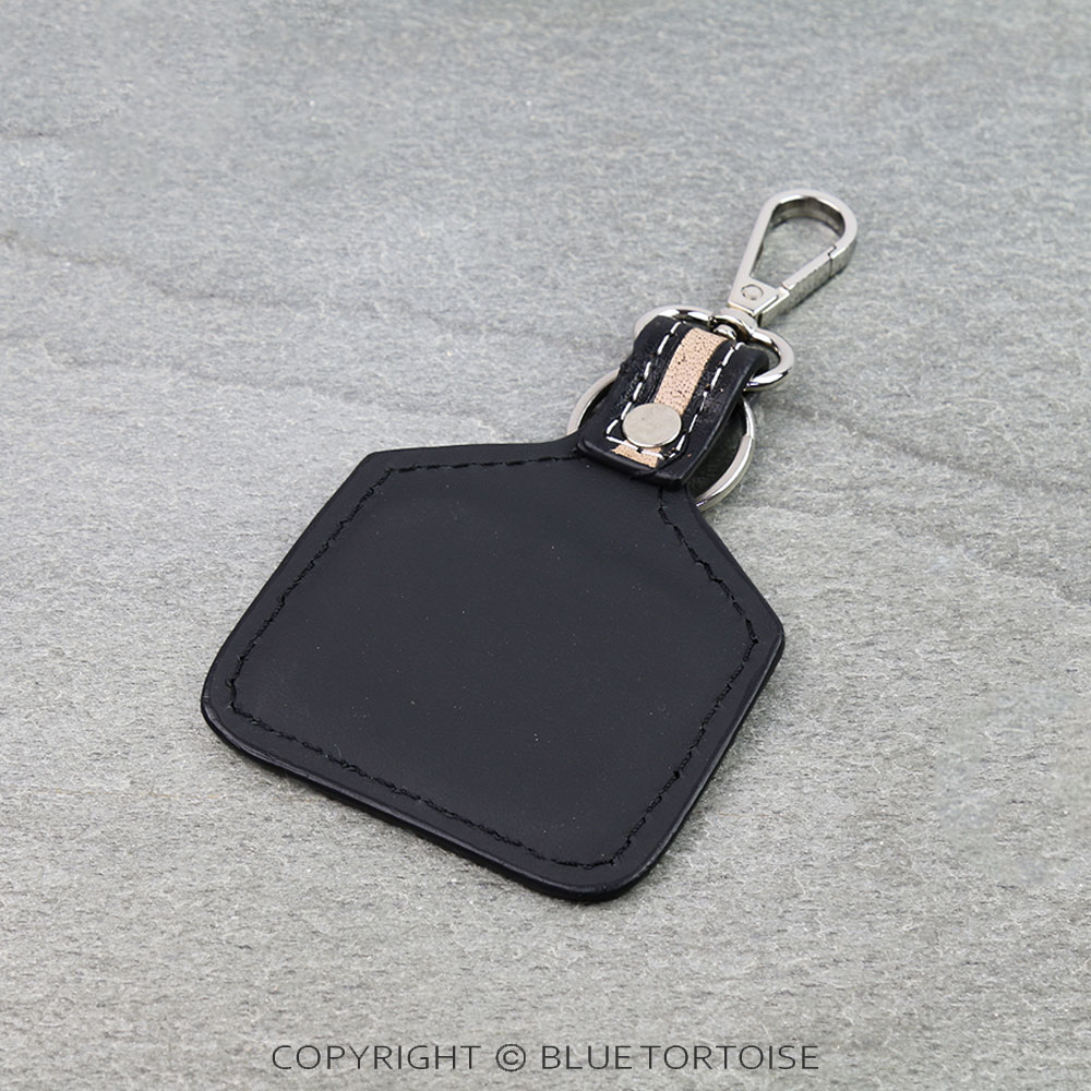 Western Ear Tag Initial Tooled Leather Keychain - Image 2