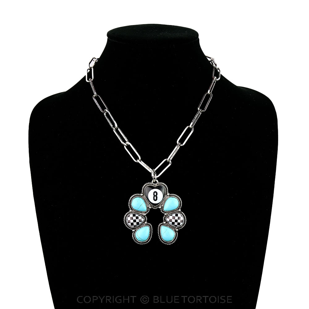 Western 8Ball Squash Blossom Necklace - Image 2