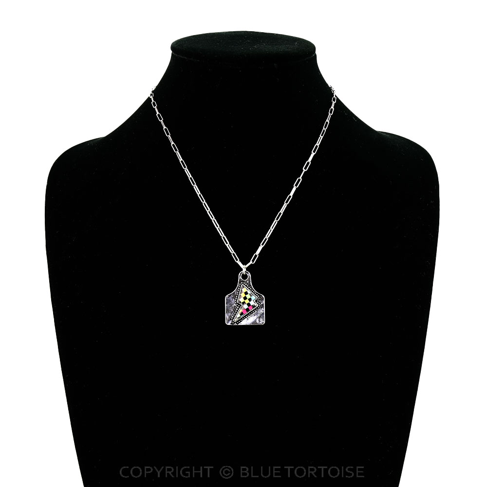 Thunder Rainbow Checker Necklace - Image 2