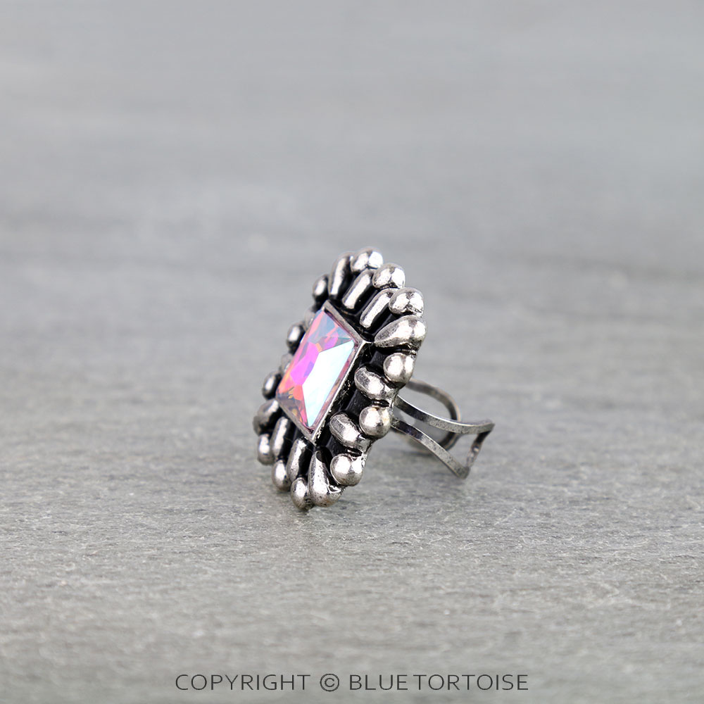 Western Square Stone Cuff Ring - Image 2