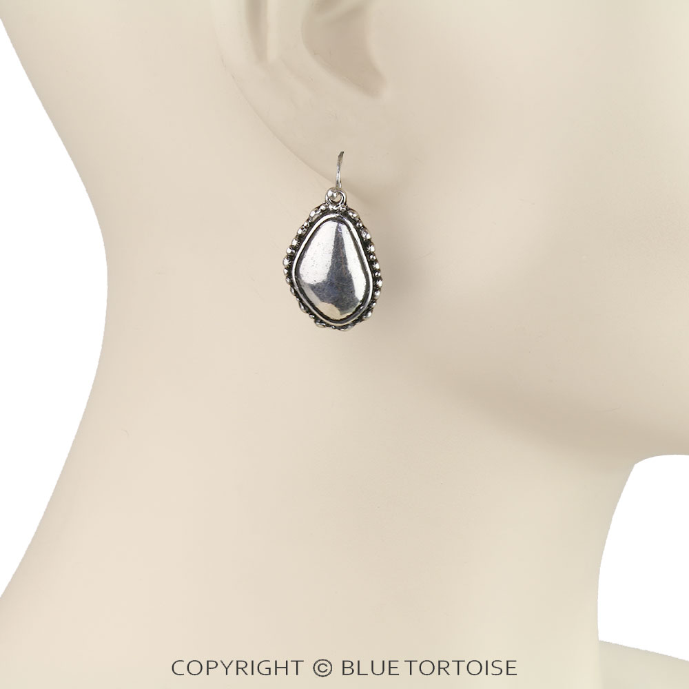 Western Ball TXR Concho Teardrop Dangle Earrings - Image 2