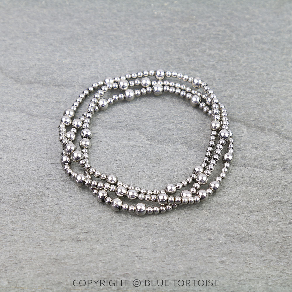 Metallic Bead Stackable Bracelets