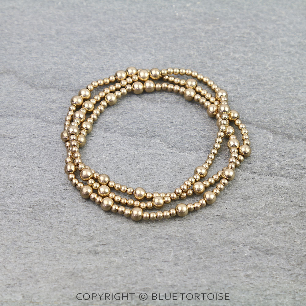 Metallic Bead Stackable Bracelets