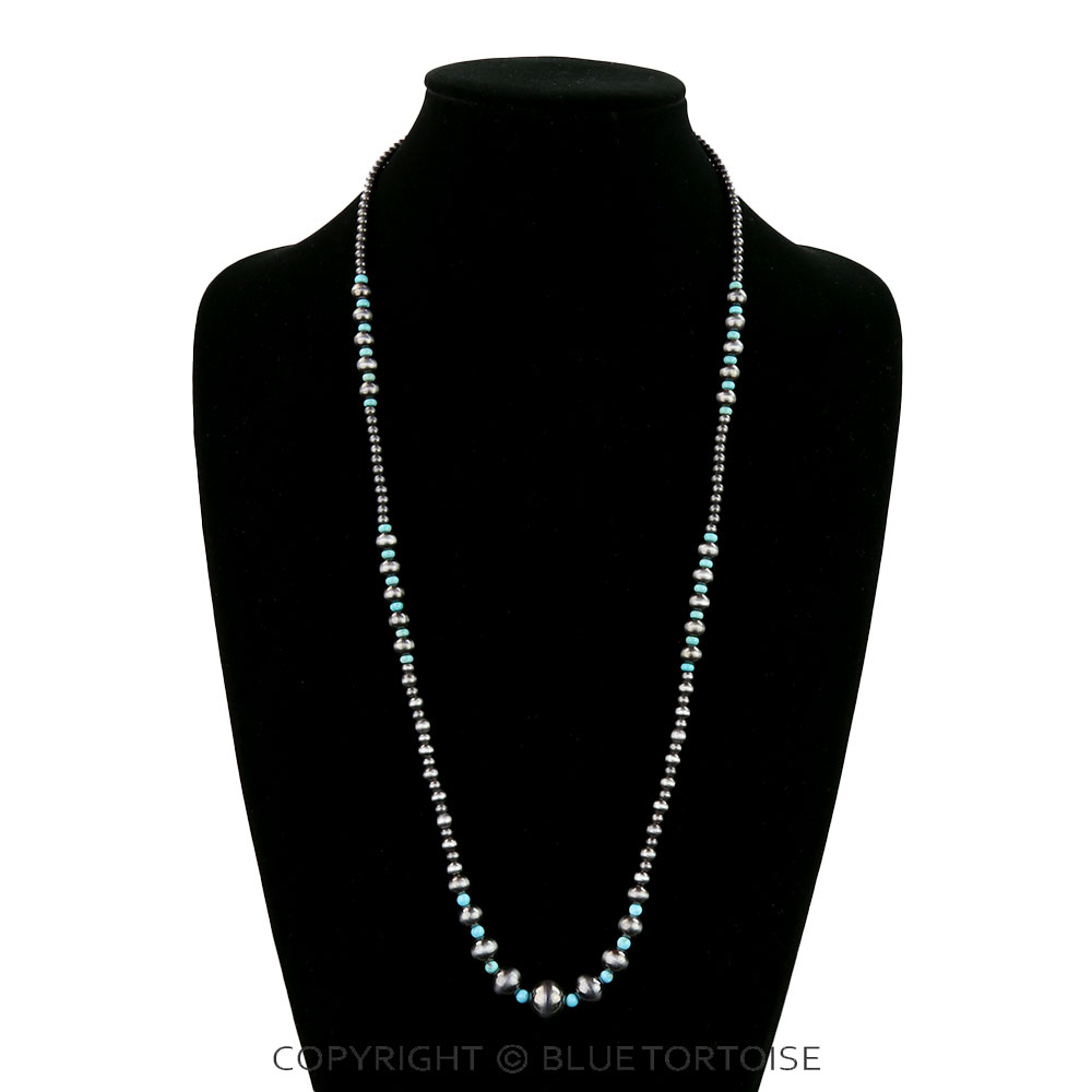 Western Navajo Style Pearl Long Necklace - Image 2