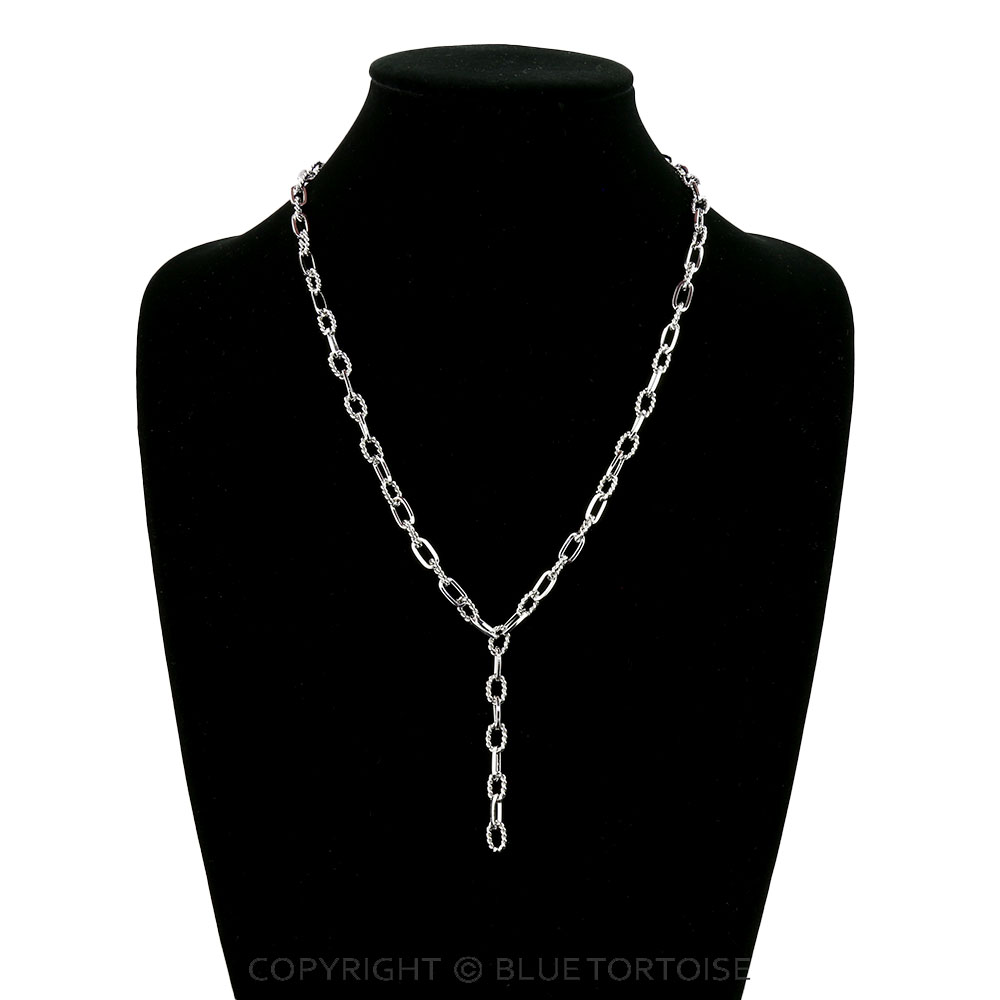 Paperclip Chain Y Necklace - Image 2