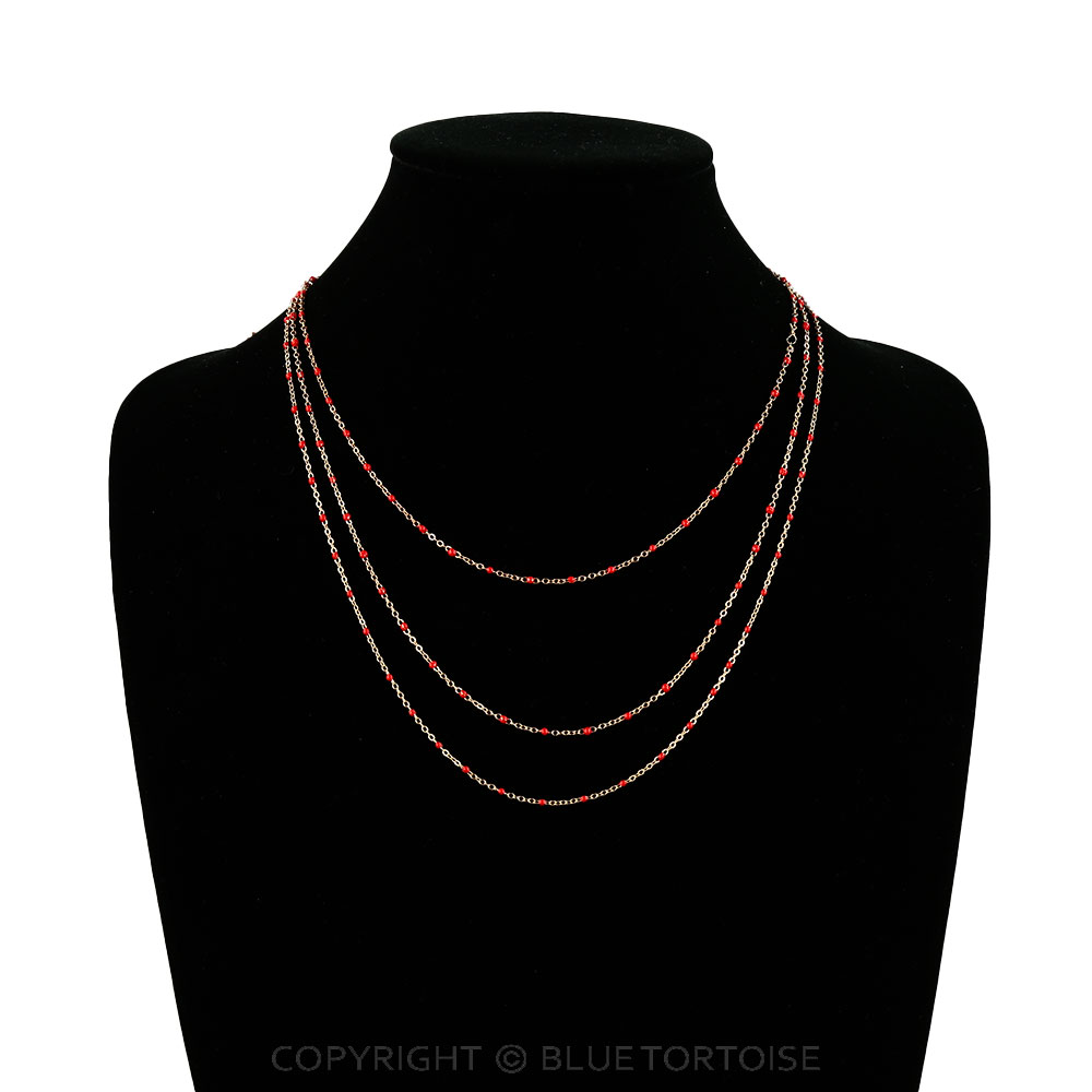 3 Layer TQ Bead Chain Necklace - Image 2
