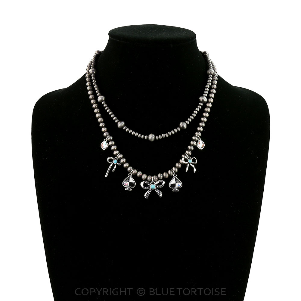 Western Bow Multi Charm Necklace - Image 2