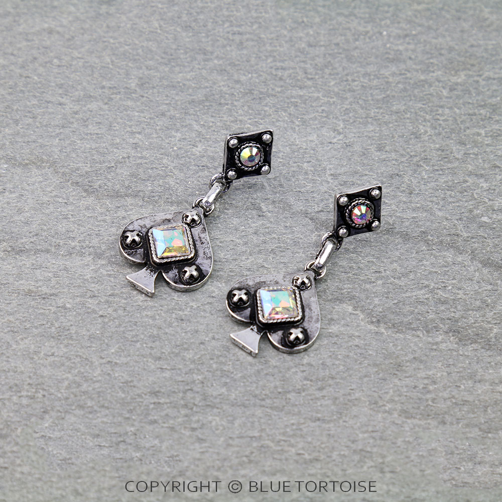 Western Poker Spade Stud Earrings