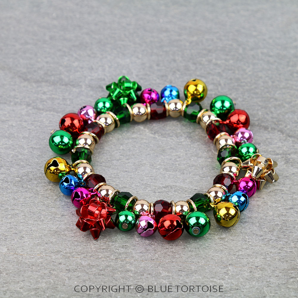 Christmas Bell Charm Stretch Bracelet