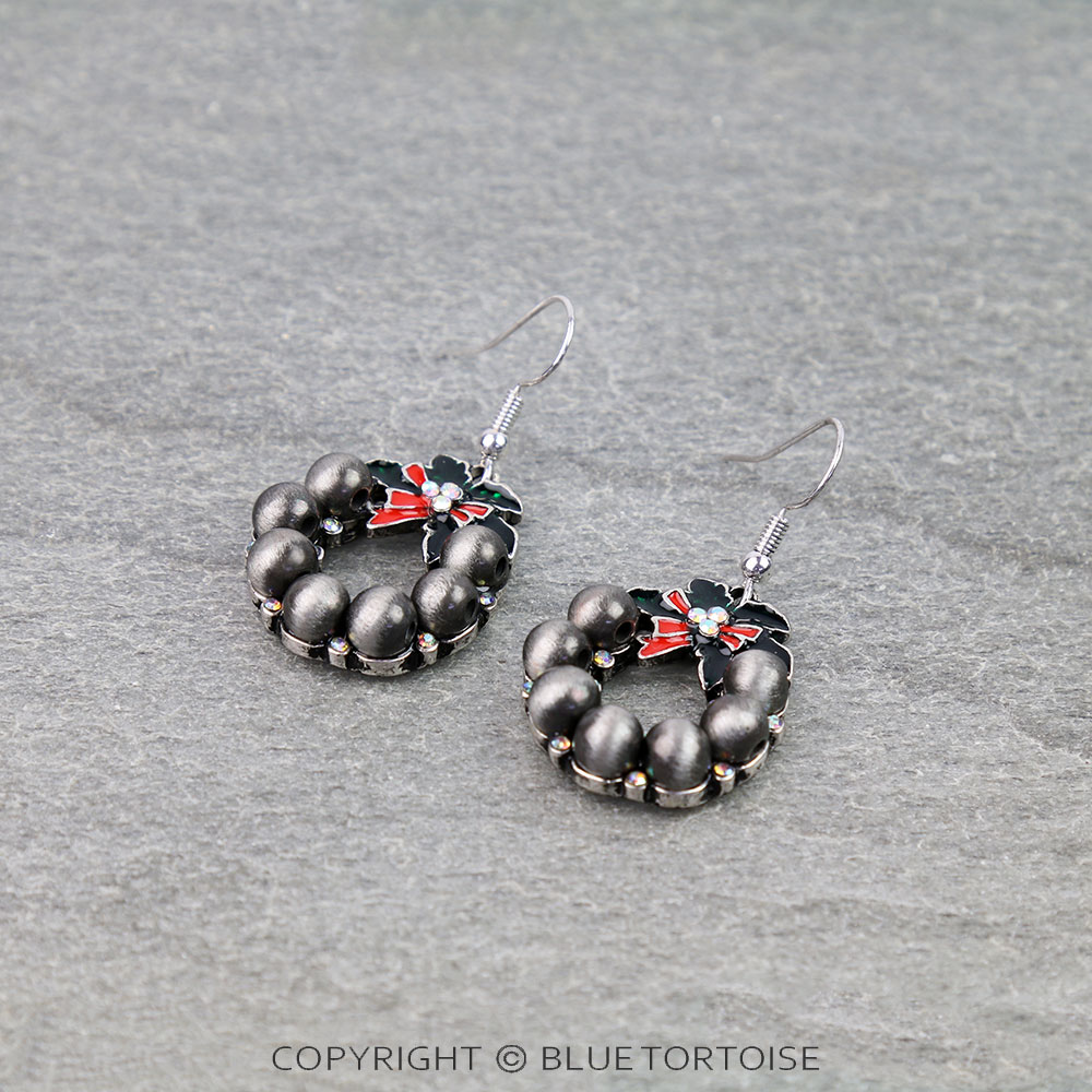 Christmas Wreath Dangle Earrings