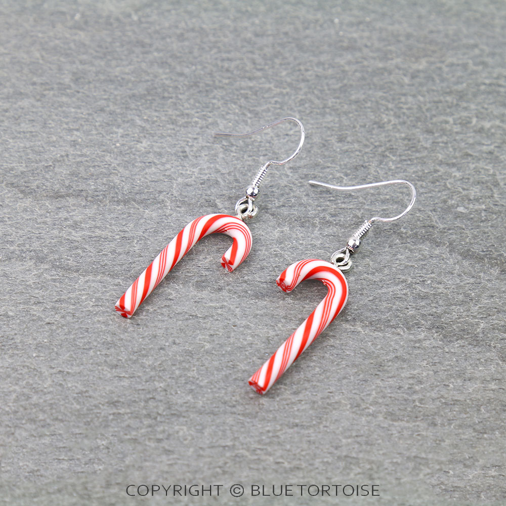 Christmas Candy Cane Dangle Earrings