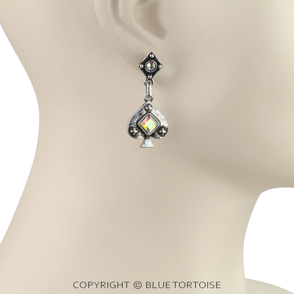 Western Poker Spade Stud Earrings - Image 2