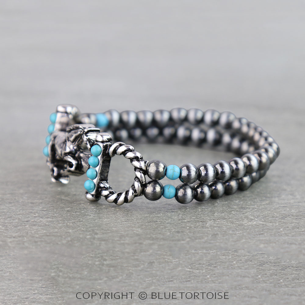 Western Horse Horsebit Stretch Bracelet - Image 2