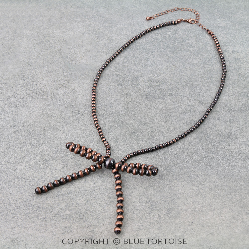 Navajo Style Pearl Bow Necklace