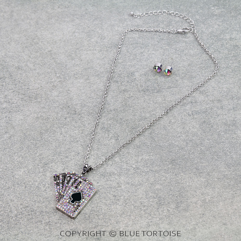 Western Card Theme Necklace Set