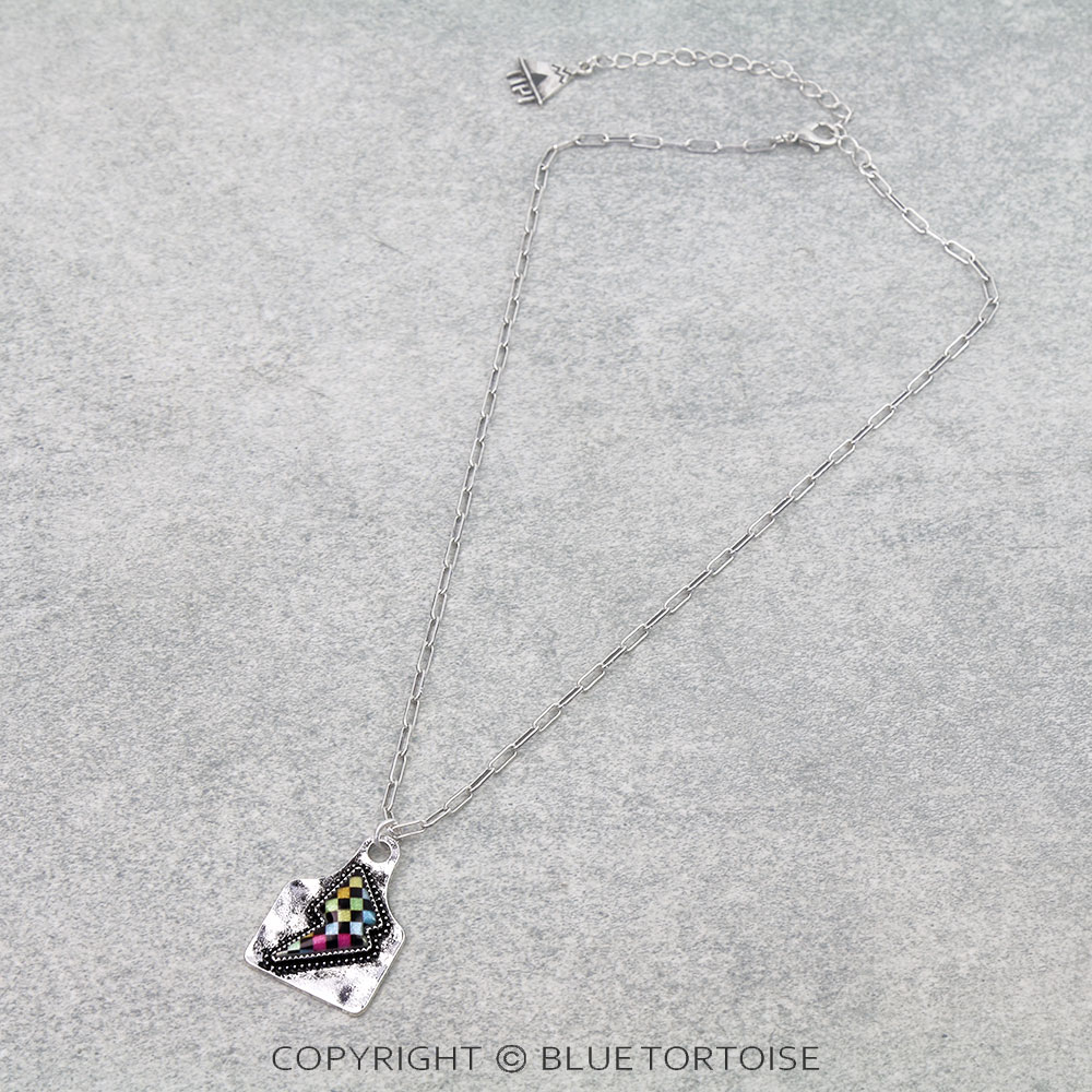 Thunder Rainbow Checker Necklace