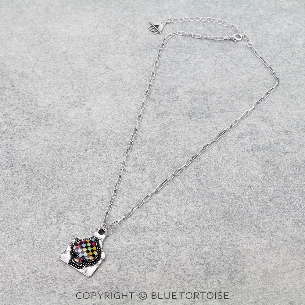 Spade Rainbow Checker Necklace