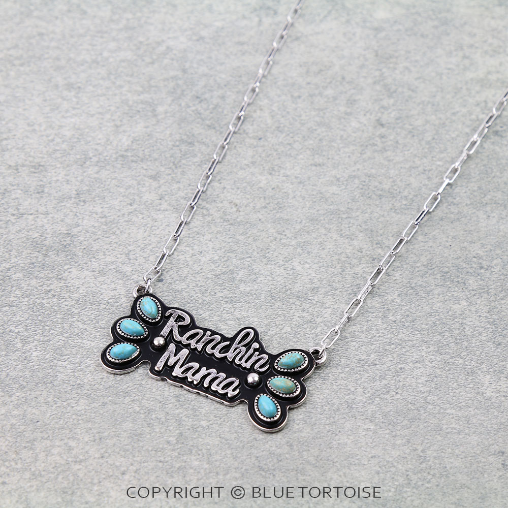 Western Ranching Mama Stone Necklace