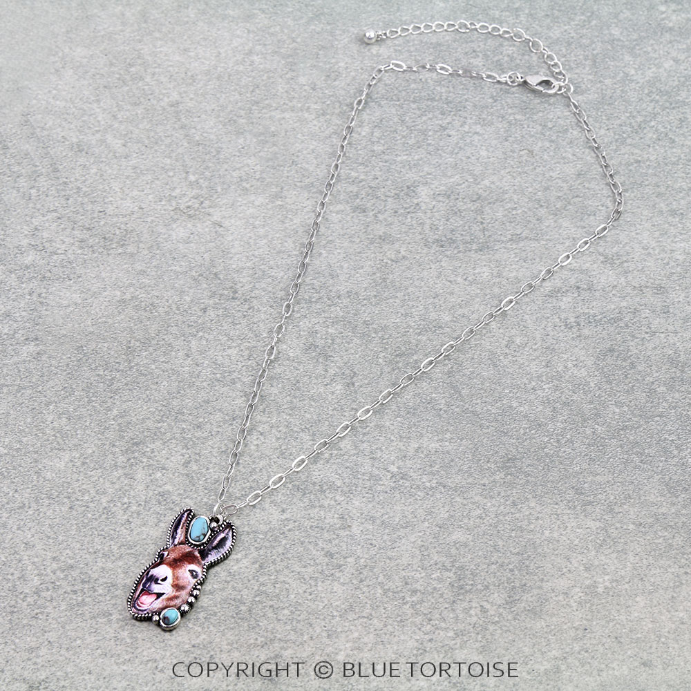 Western Donkey Print Necklace