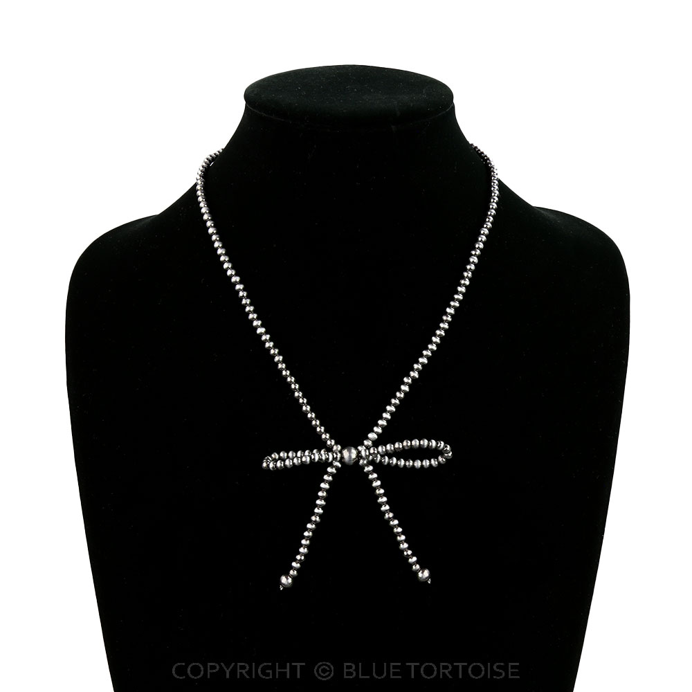Navajo Style Pearl Bow Necklace - Image 2
