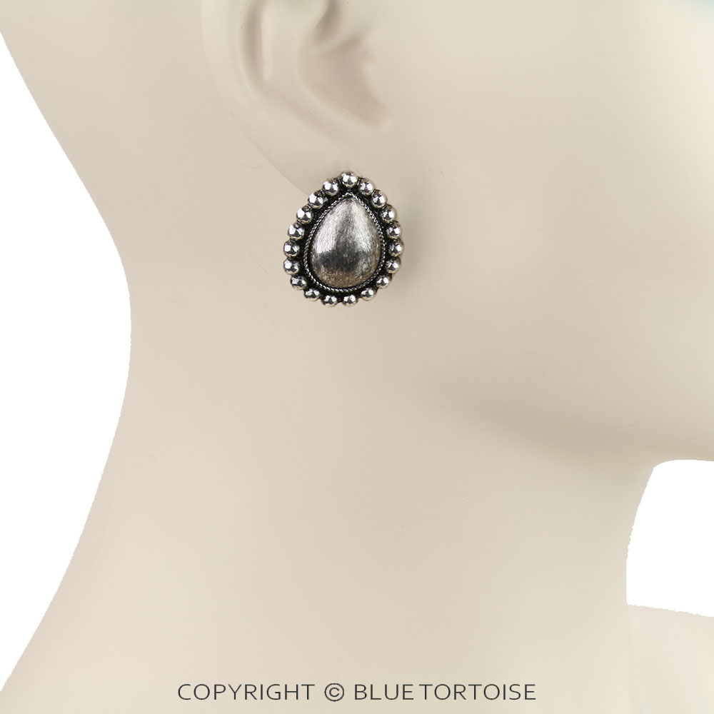 Western Bubble Teardrop Stud Earrings - Image 2