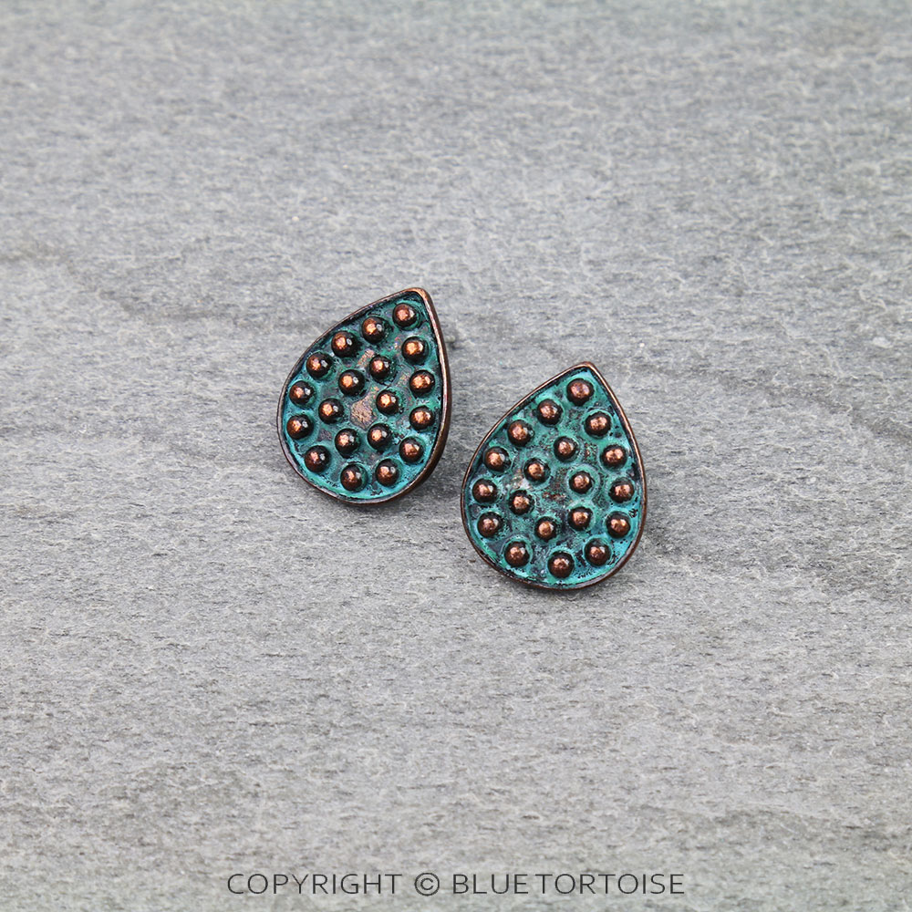 Western Bubble Teardrop Stud Earrings