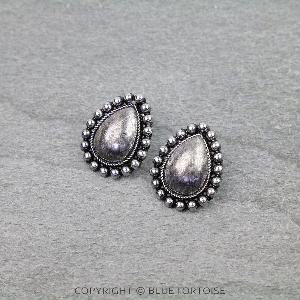 Western Bubble Teardrop Stud Earrings