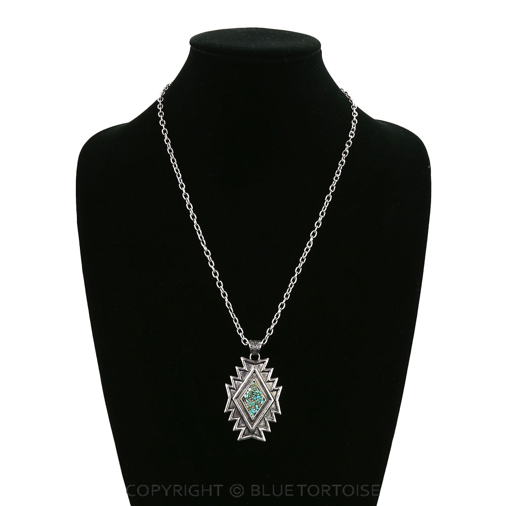 Western Aztec Chip Stone Necklace - Image 2