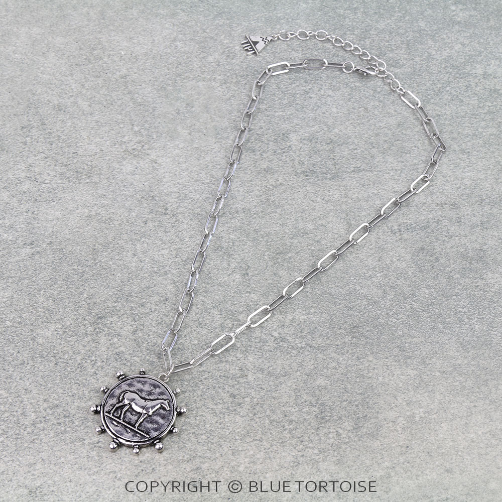 Western Horse Coin Necklace