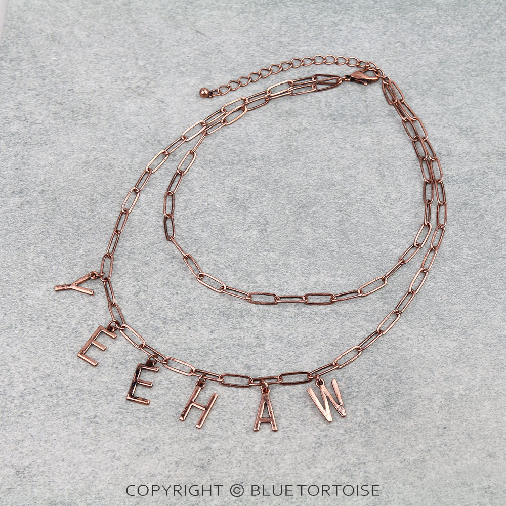 "YEE HAW" Chain 2Row Choker