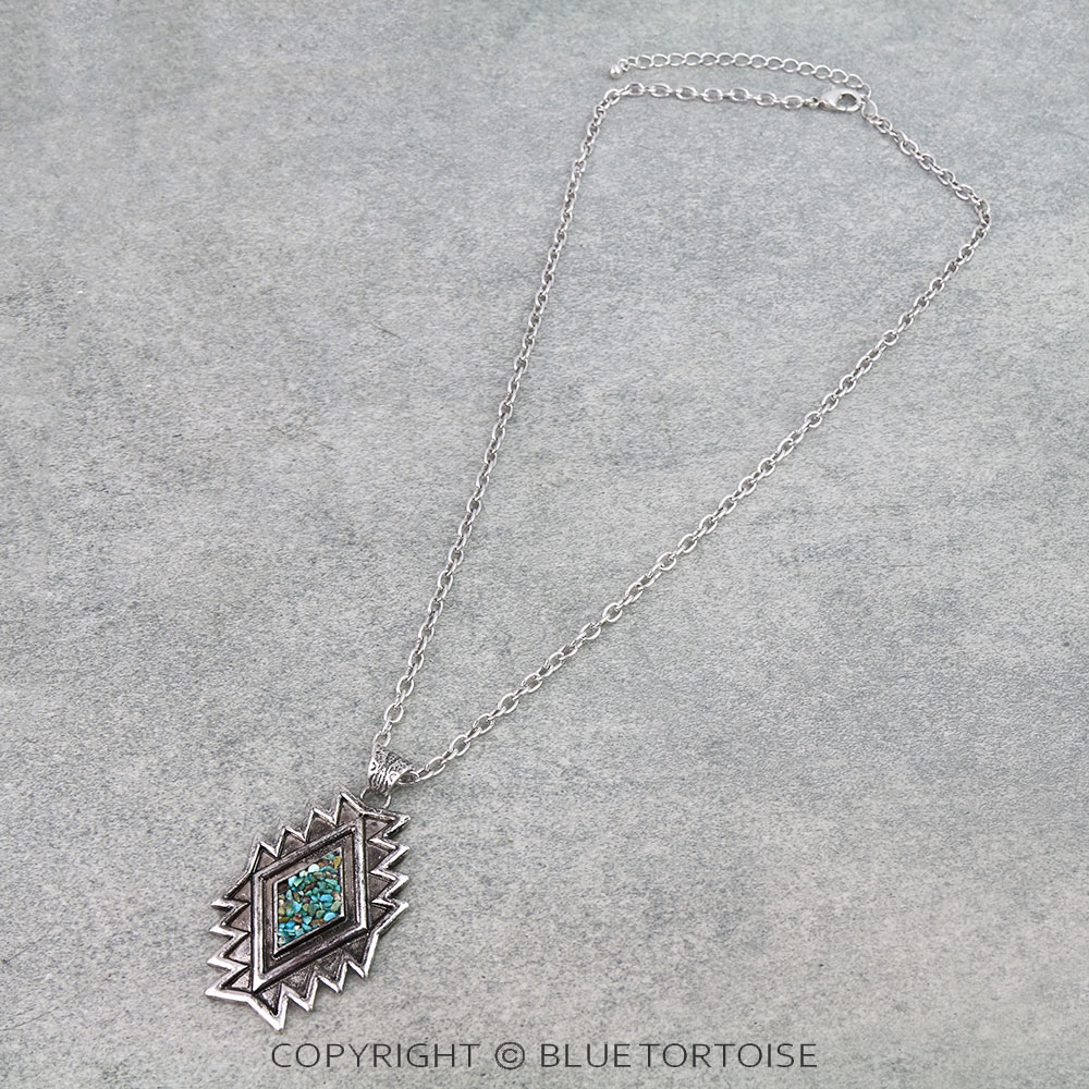 Western Aztec Chip Stone Necklace