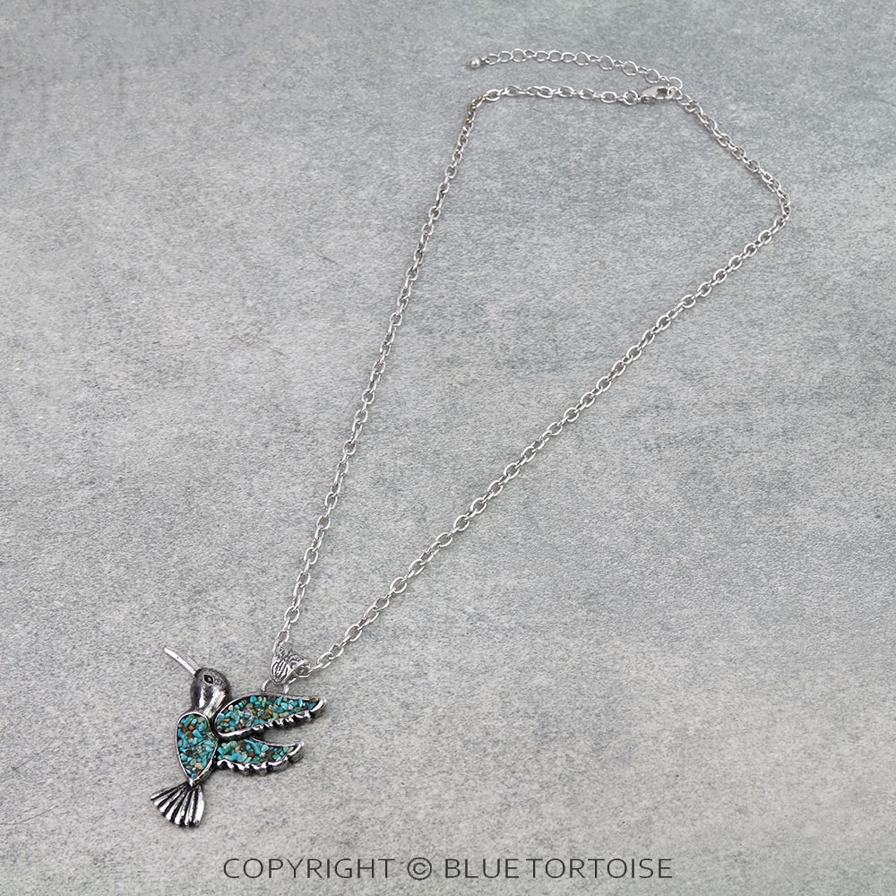 Western Hummingbird Chip Stone Necklace