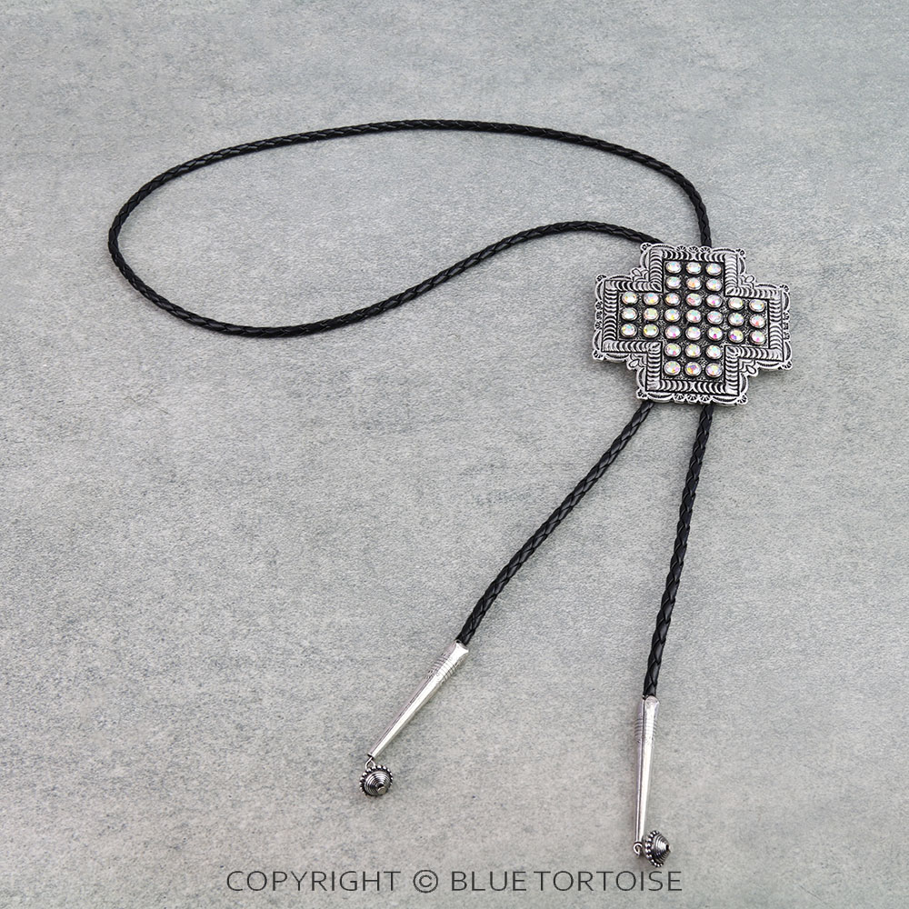 Western Cross Concho Bolo Necklace