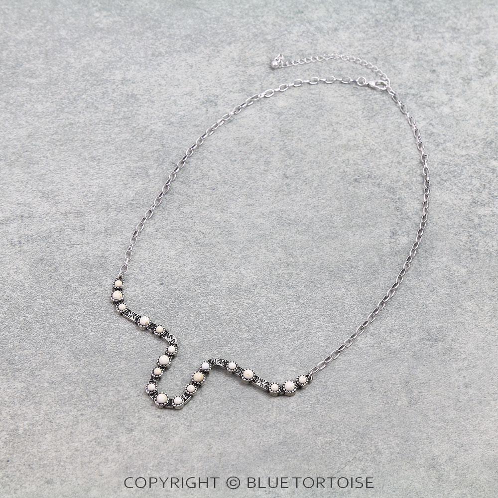 Western Steer Head Stone Necklace