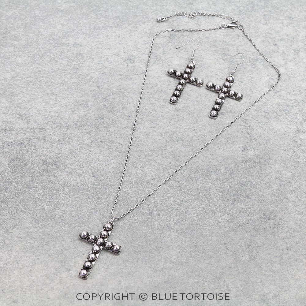 Western Ball TXR Cross Necklace Set