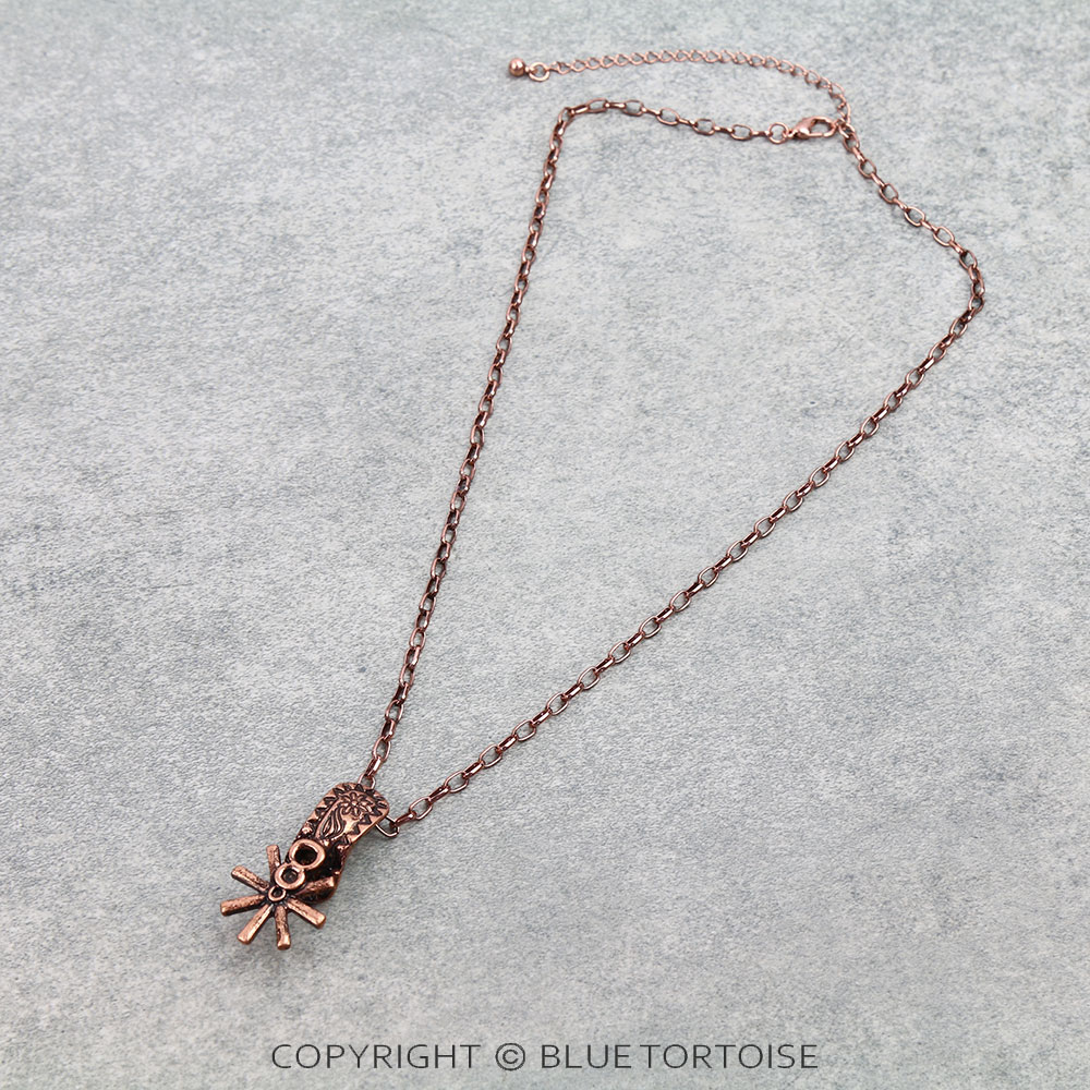 Western Cowboy Boot Spur Necklace
