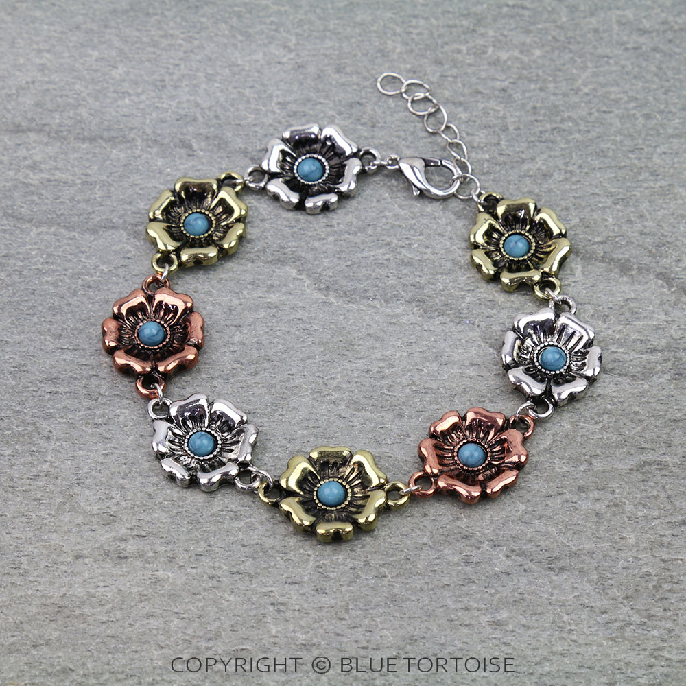 Western Flower Link Bracelet