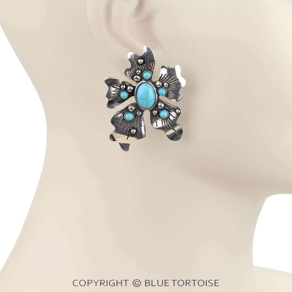 Western Flower Stud Earrings - Image 2