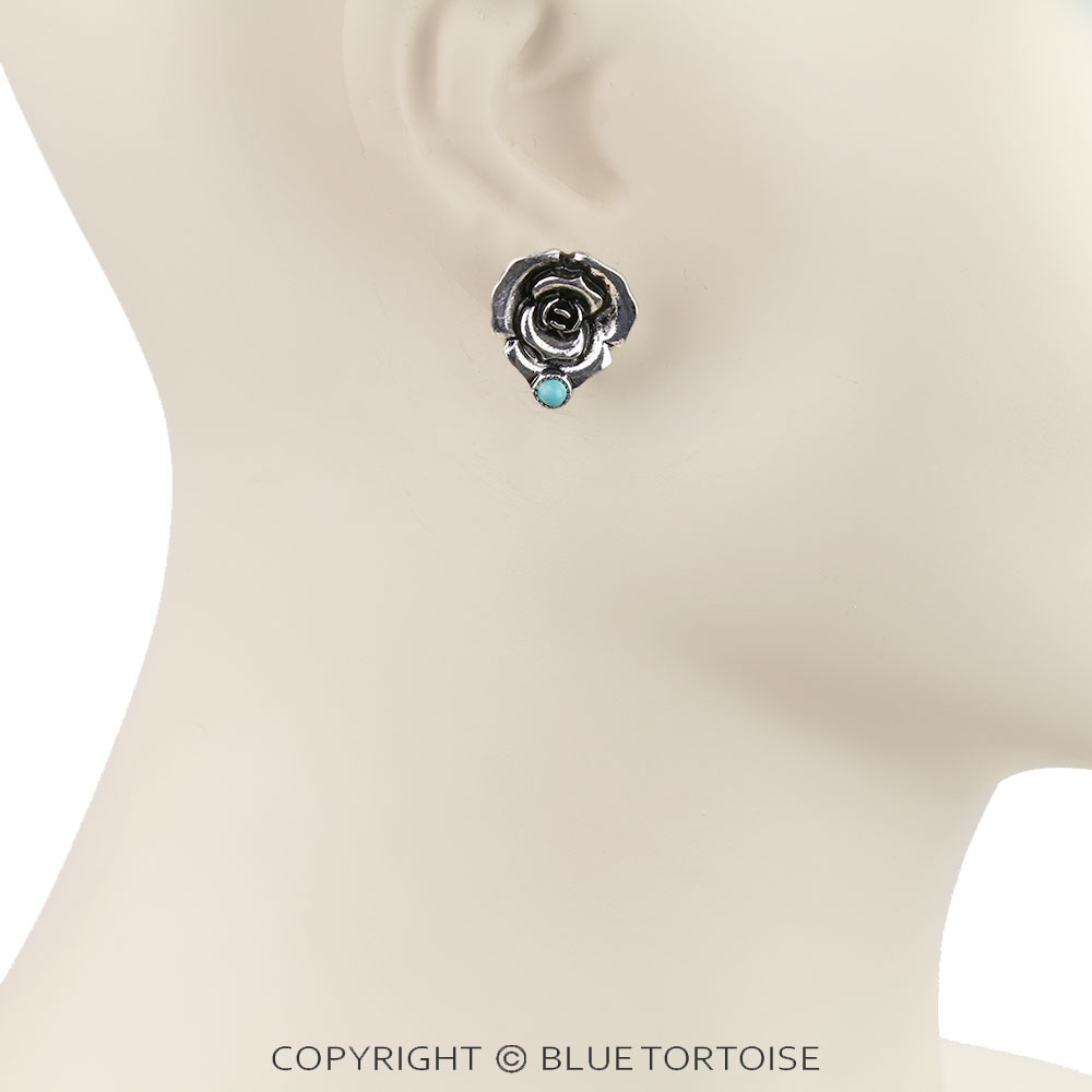 Western Wildflower Texture Stud Earrings - Image 2