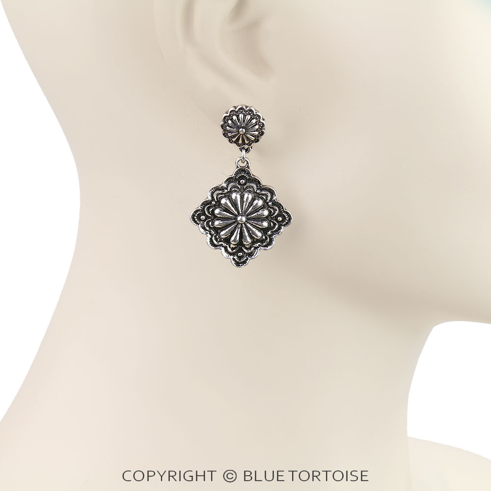 Western Concho Stud Earrings - Image 2