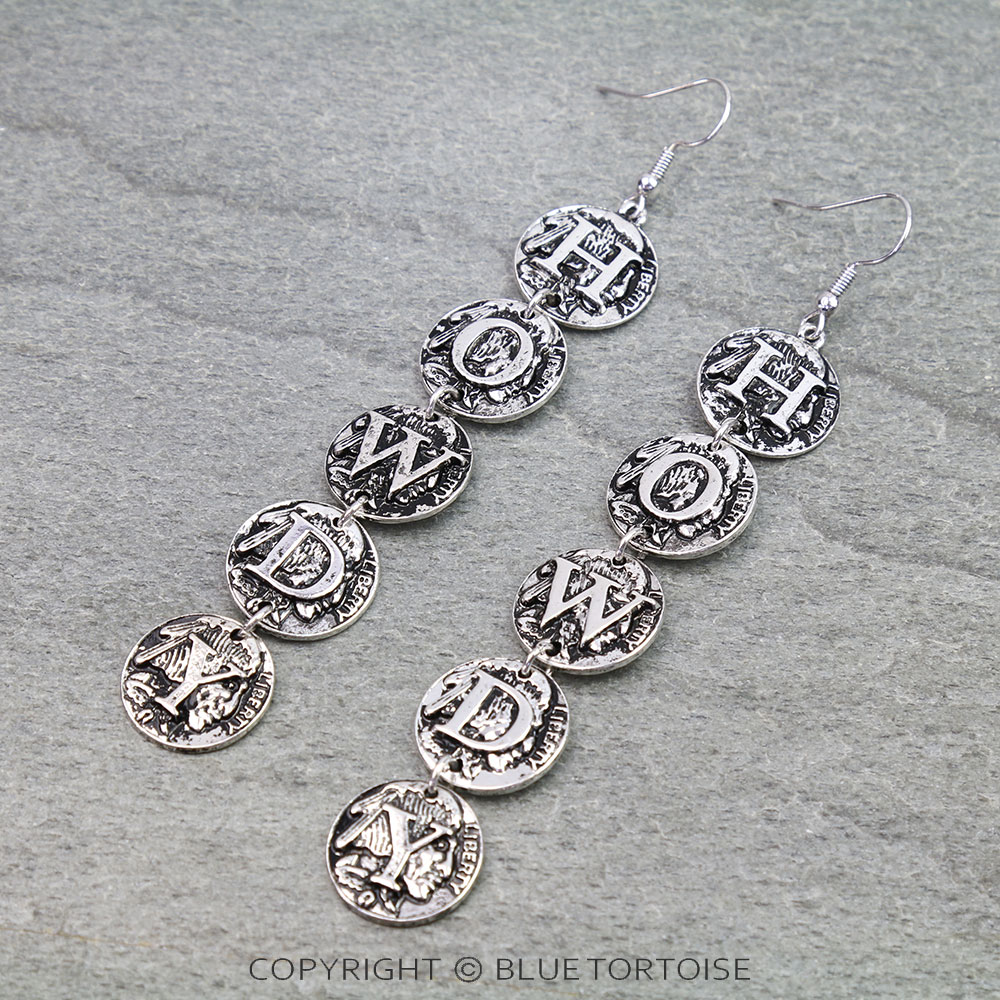 Western Howdy Coin Dangle Earrings