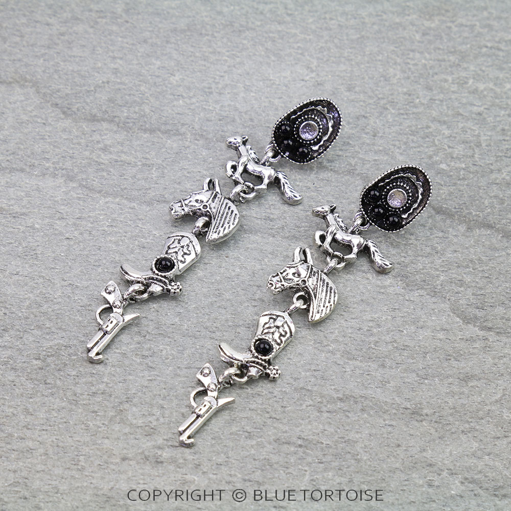Western Theme Drop Stud Earrings