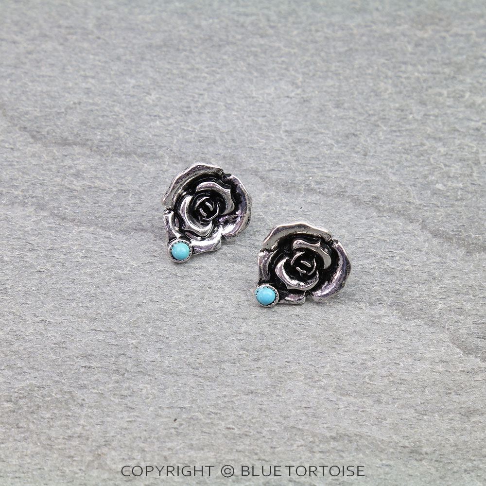 Western Wildflower Texture Stud Earrings