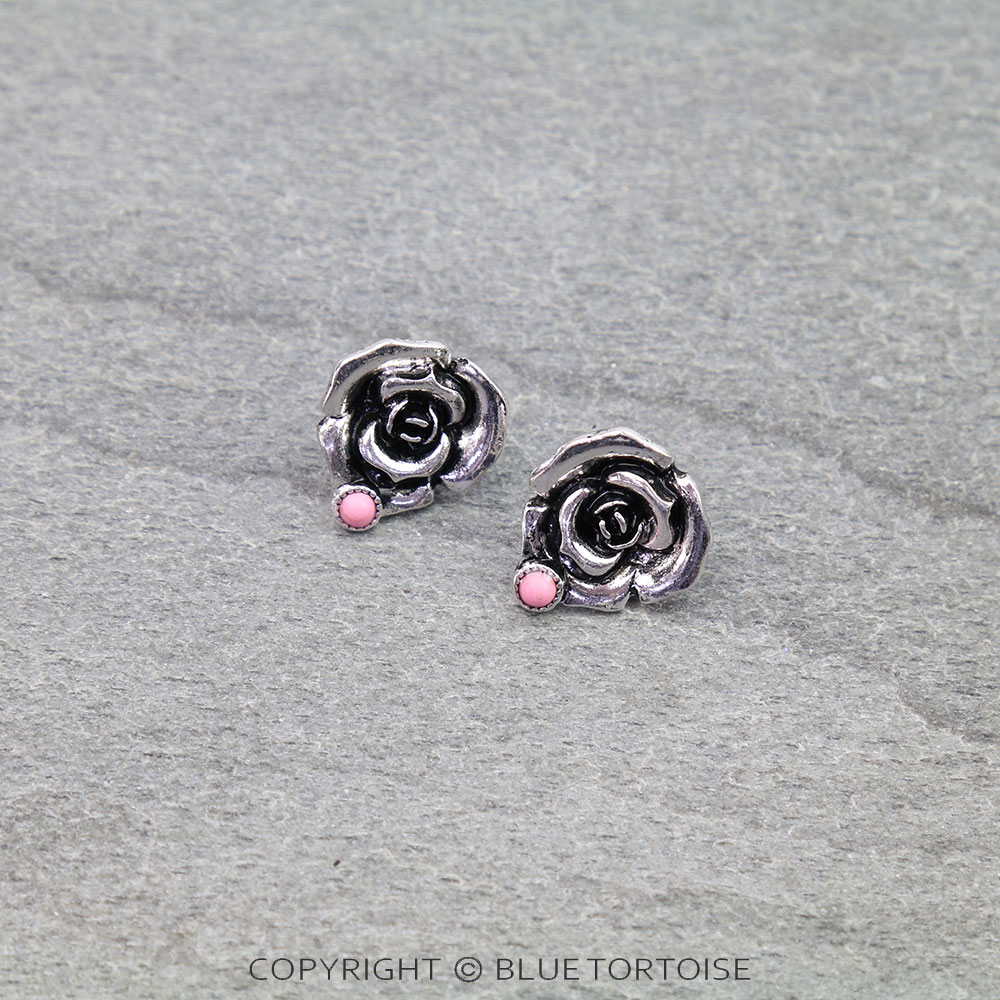 Western Wildflower Texture Stud Earrings