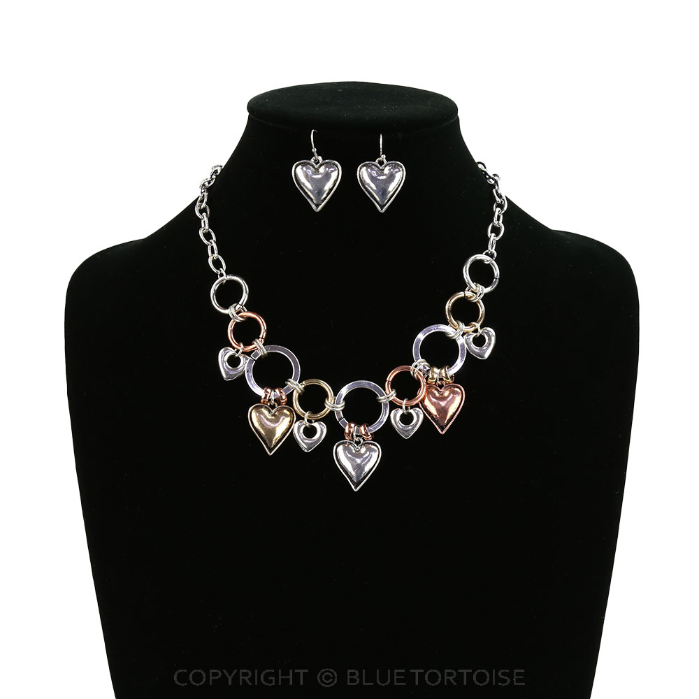 Western Style Heart Charm Necklace Set - Image 2