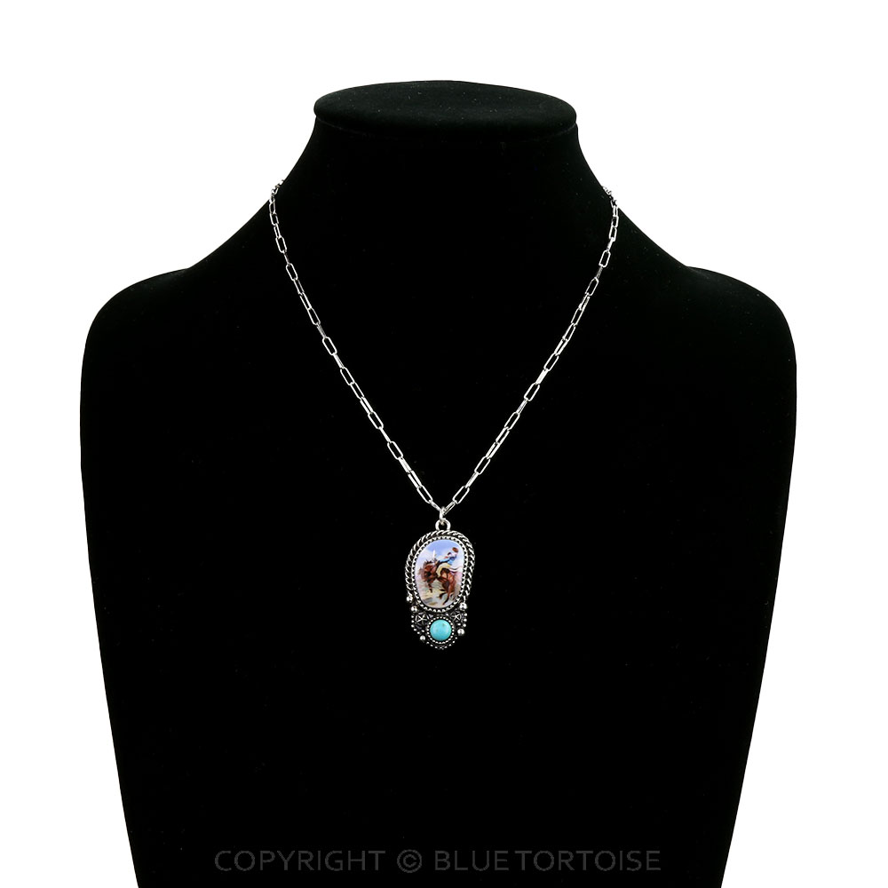 Western Rodeo Scenery Print Necklace - Image 2