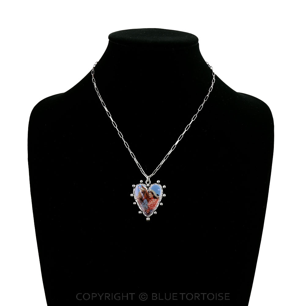 Western Heart Rodeo Scenery Print Necklace - Image 2