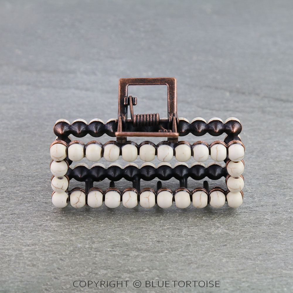 Western Navajo Style Bead Hair Claw Clip - Image 2